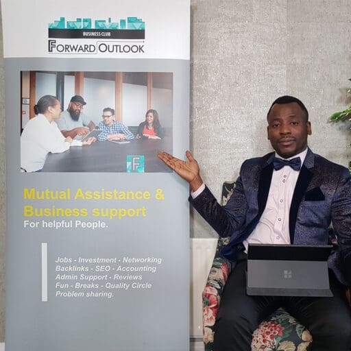 cropped-gabriel-topman-at-forward-outlook.jpg Gabriel Topman highlights flier promoting mutual assistance and business support for helpful individuals.